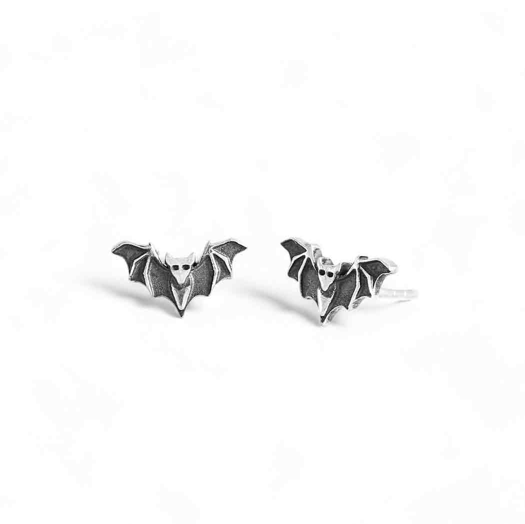Sterling SilverDetailed Bat Post Earrings