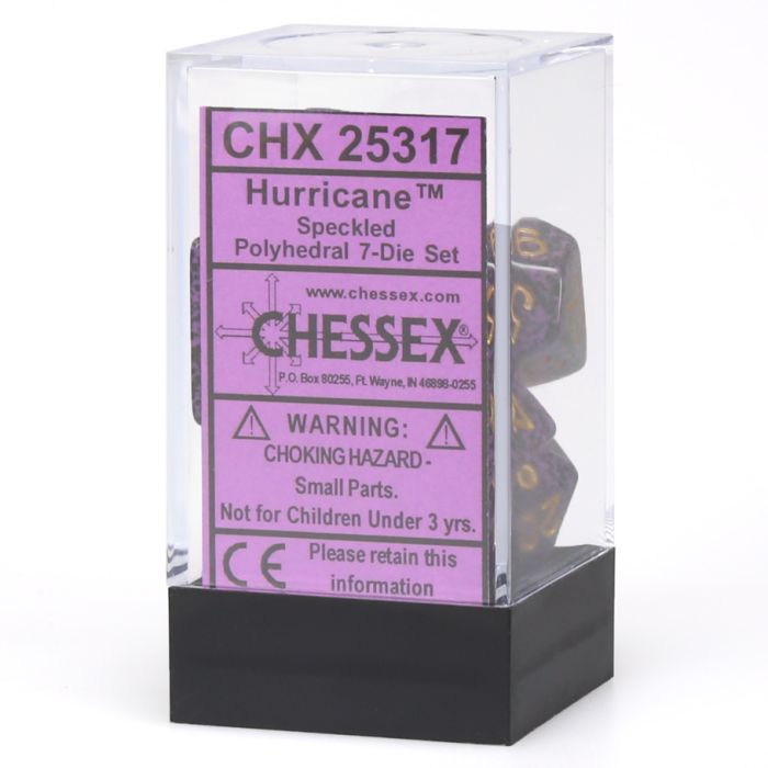 Polyhedral Speckled Hurricane Dice - 7 set