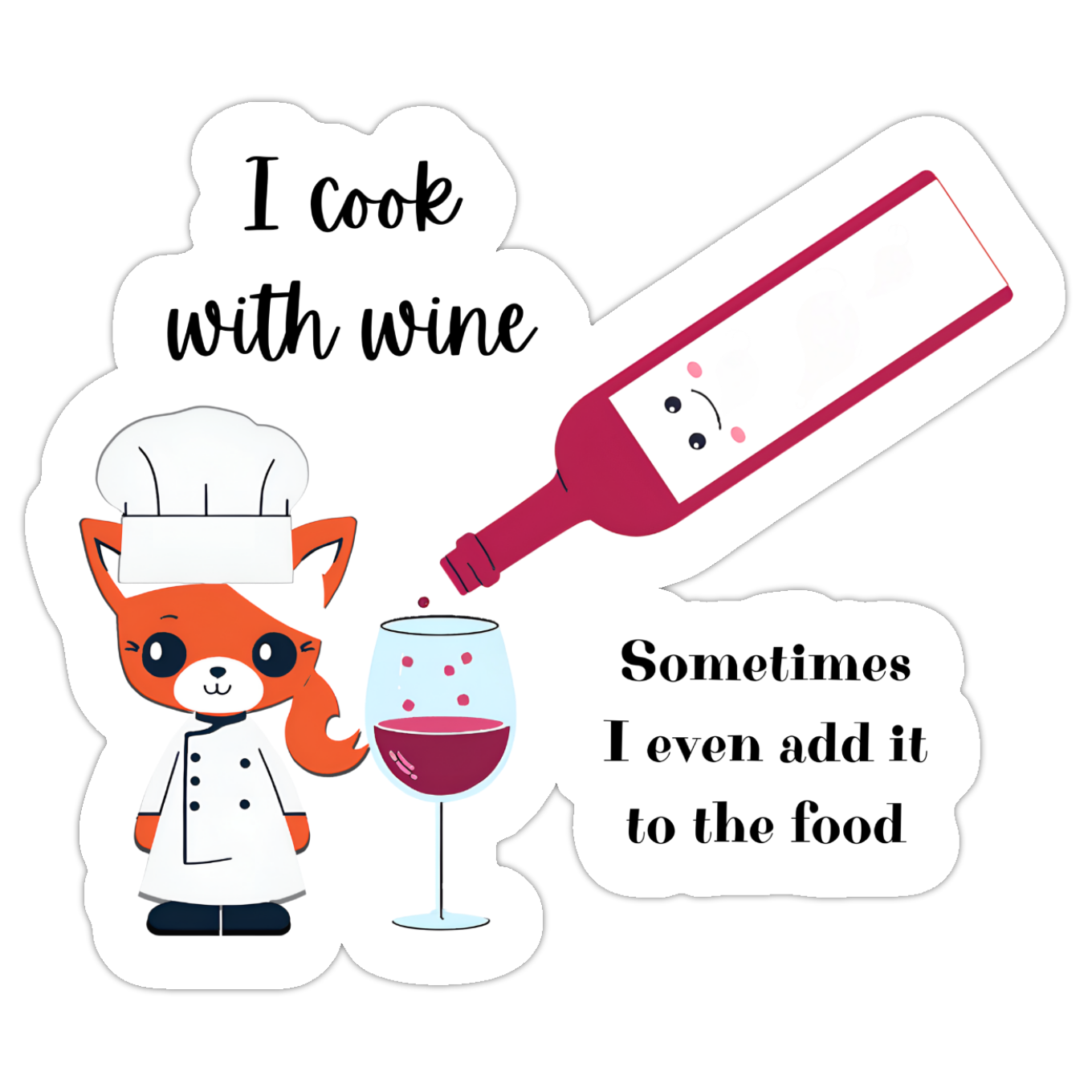 I Cook with Wine Sticker