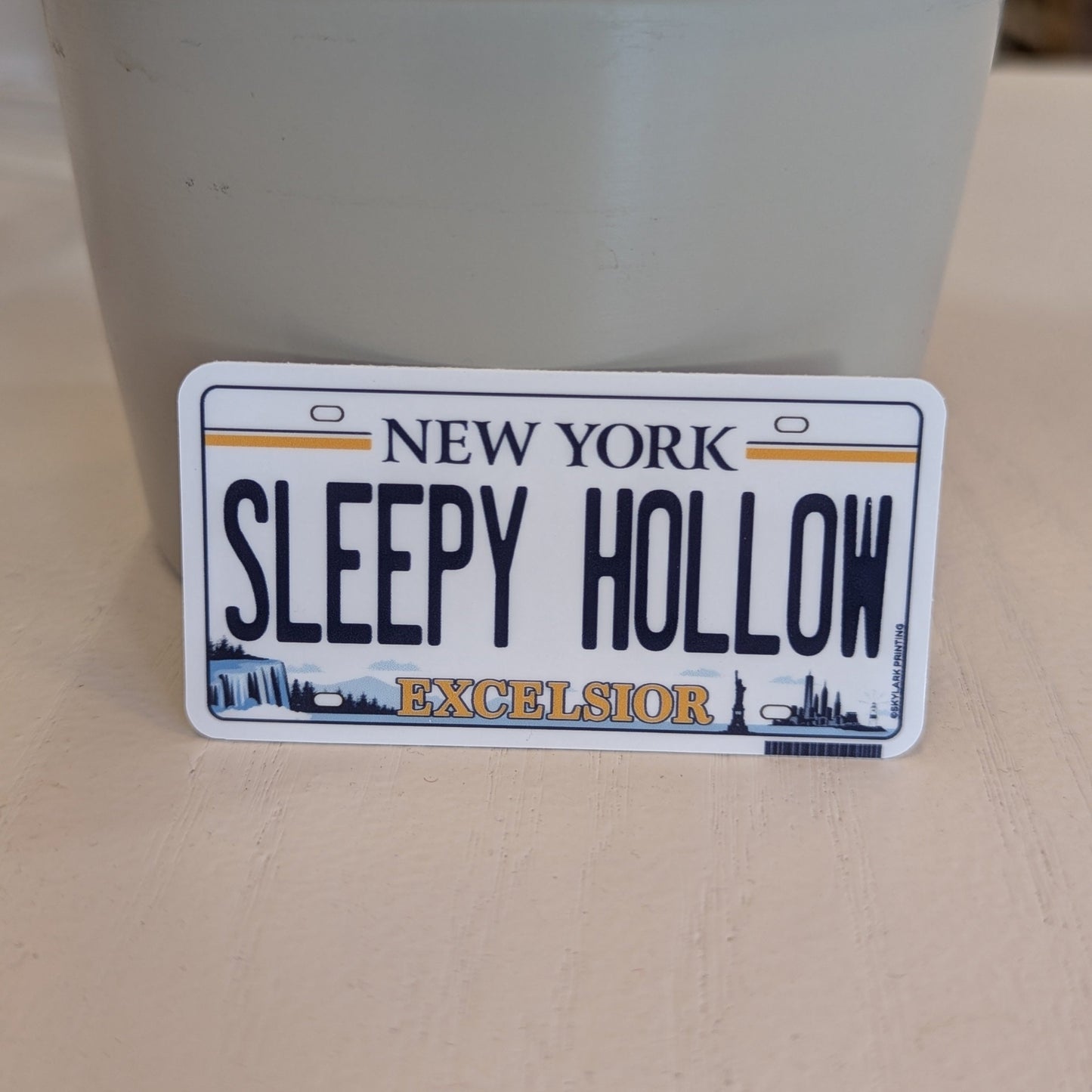 Sleepy Hollow New York License Plate Sticker