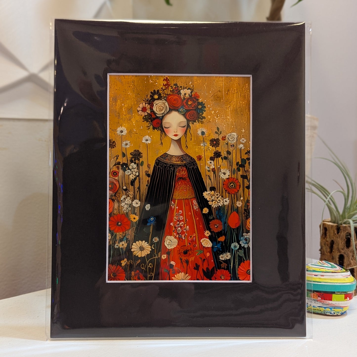 Flower Lady in the Flowers 8 x 10"