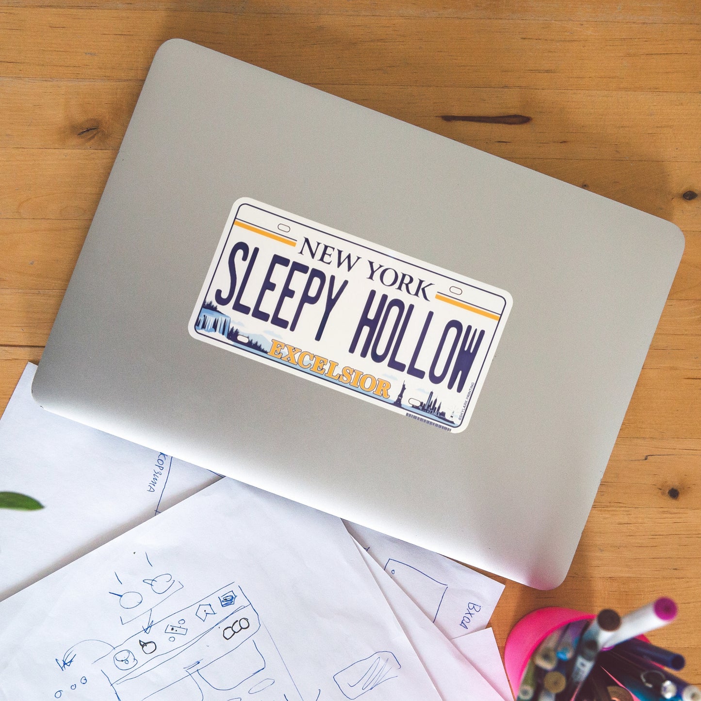 Sleepy Hollow License Plate Sticker - Large