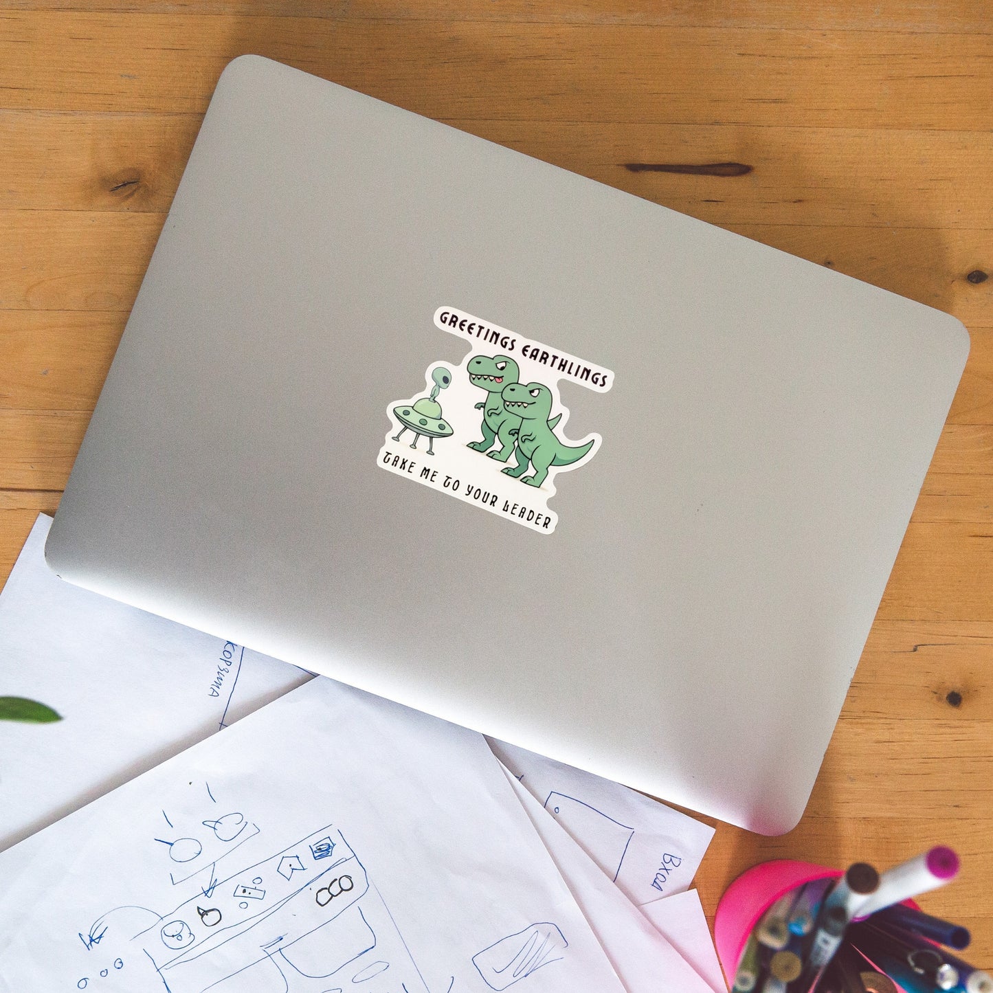 Alien & Dinos Sticker