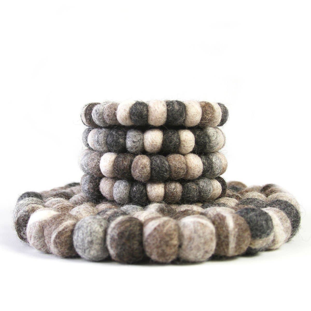 Grey Felt Ball Trivet