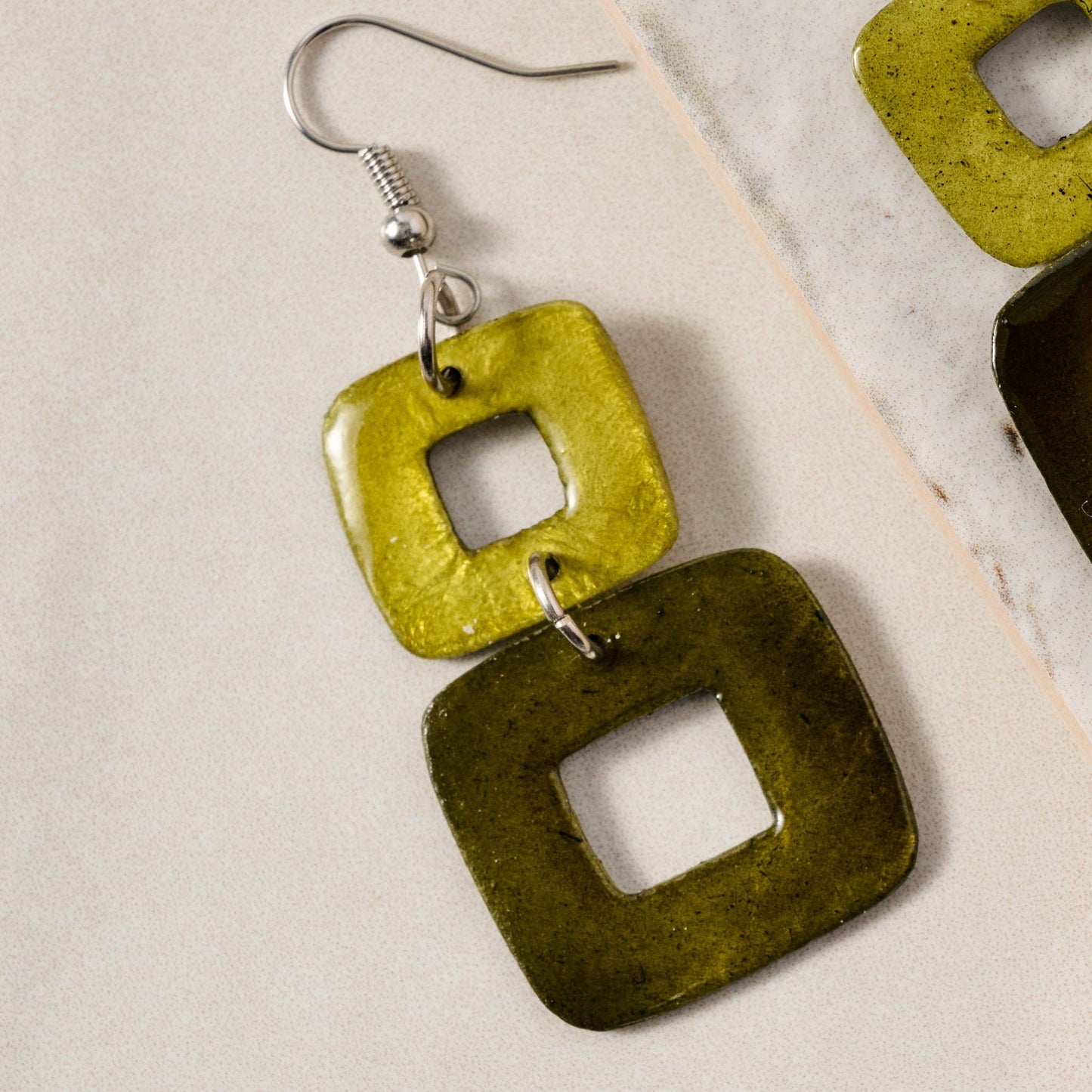 Maja Square Capiz Earrings