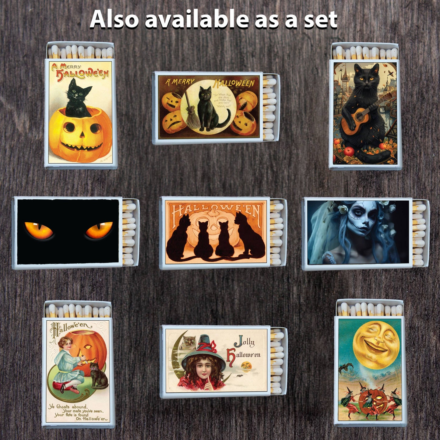 Halloween Black Cat & Guitar Matchbox