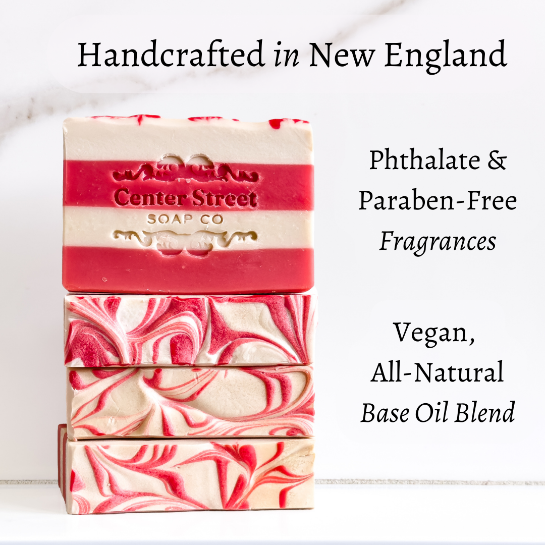 Christmas Candy Cane Peppermint Handmade Soap Bar - 4oz