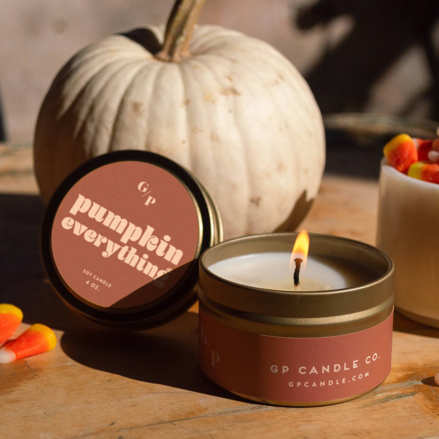 Pumpkin Everything Just Because Candle Tin