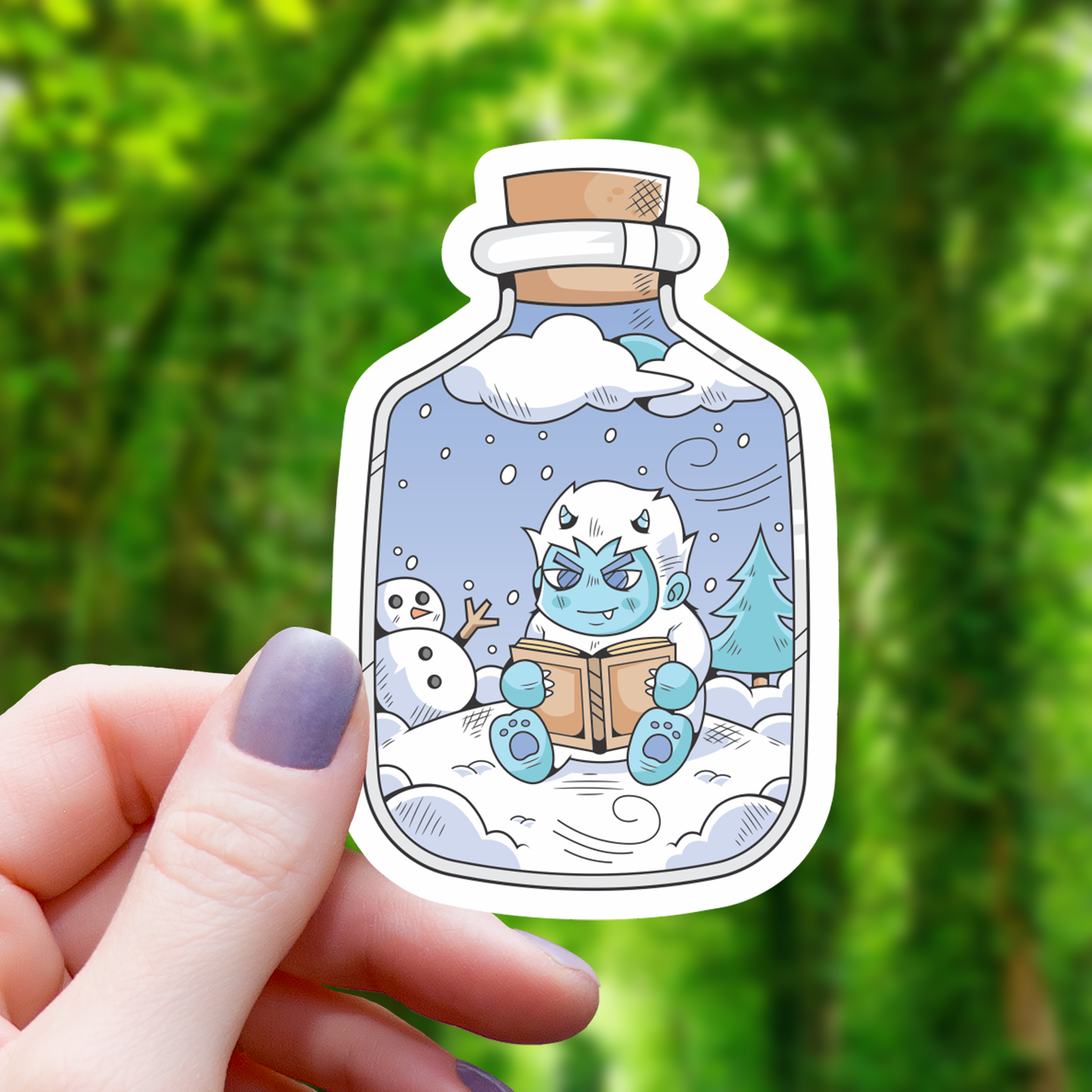 Reading Yeti Cryptid Terrarium Sticker