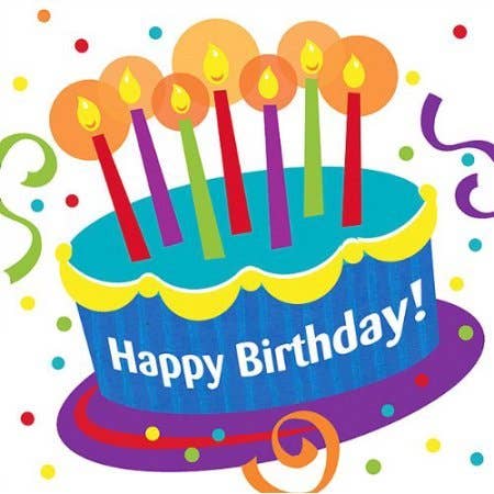 Birthday Cake Beverage Napkins