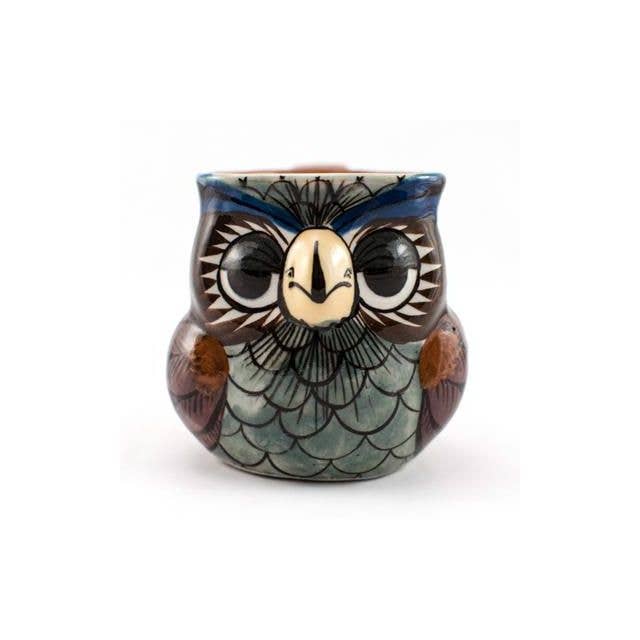 Hand Painted Guatemalan Ceramic Owl Coffee Mug
