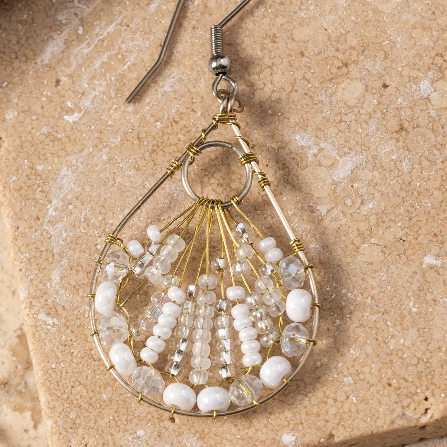 Vaso Glass Bead Teardrop Earrings