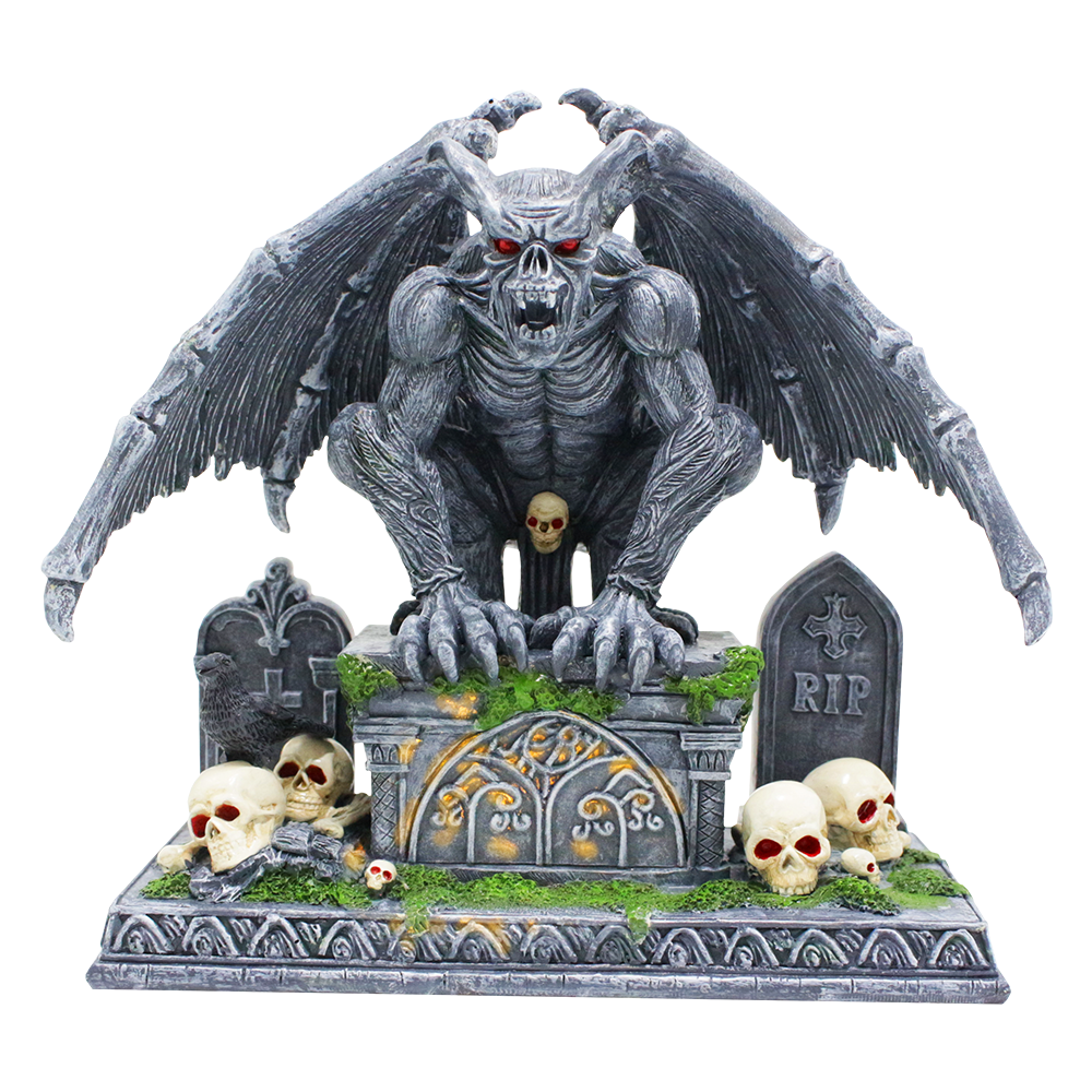 Grave Guardian Gargoyle Figurine - Solar Powered