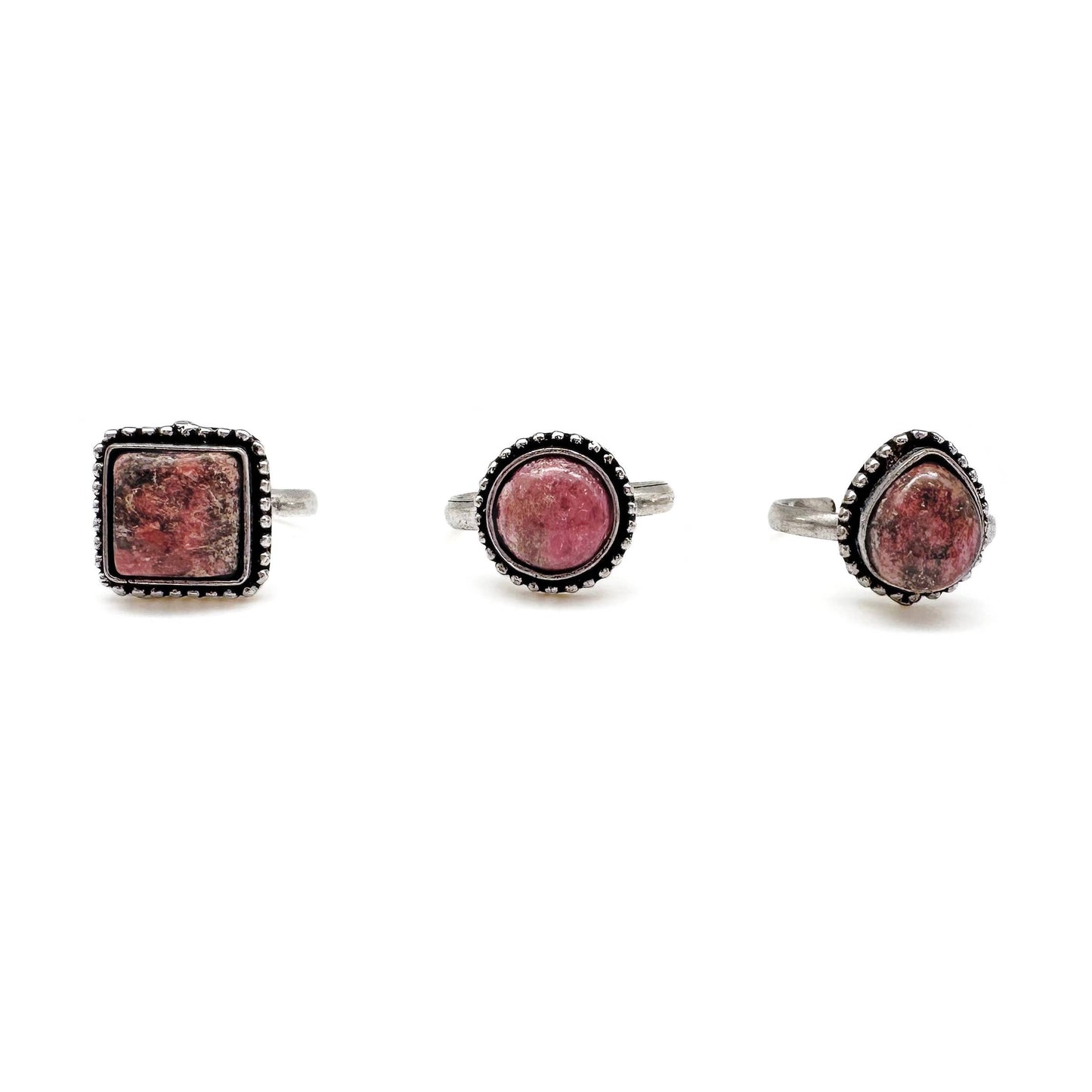 Rhodonite Semiprecious Stone Ring