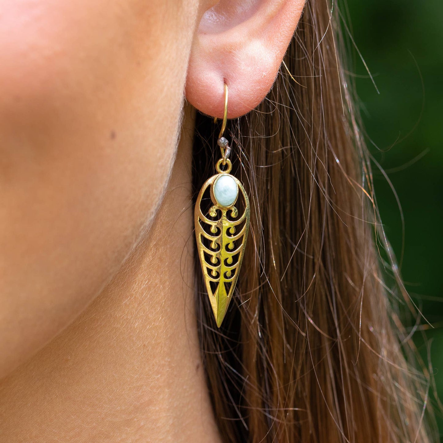 Amazonite Reverse Teardrop Earrings