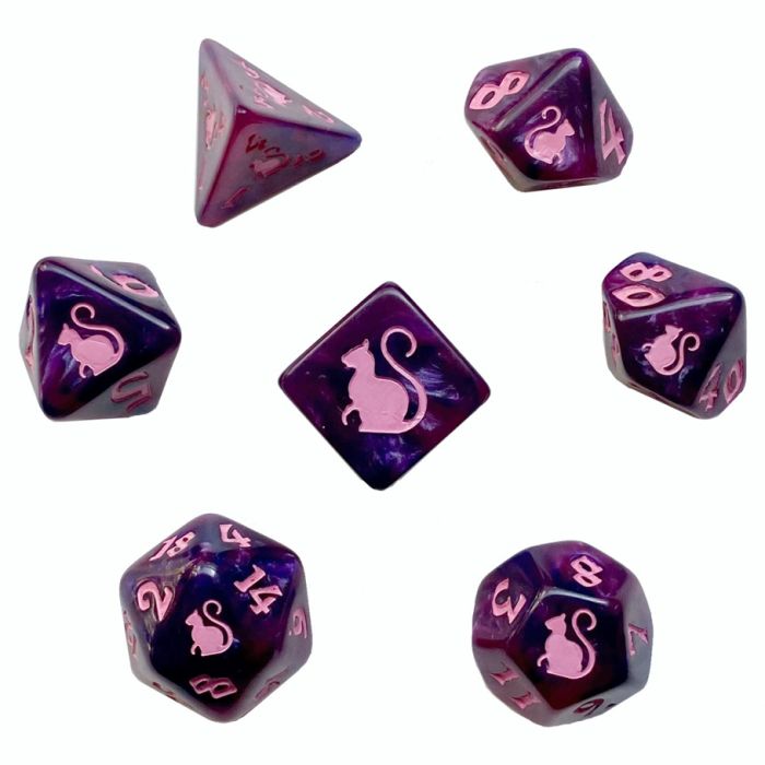 Kitty Clacks: Cheshire 7-set Dice