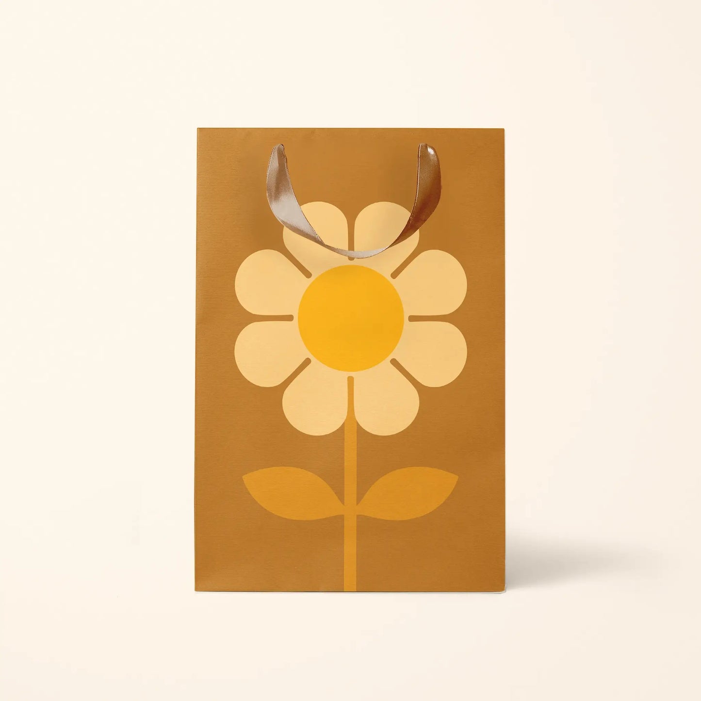 Retro Flower Gift Bag - Ochre: Small
