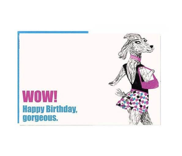 Bow WOW Gorgeous Birthday card