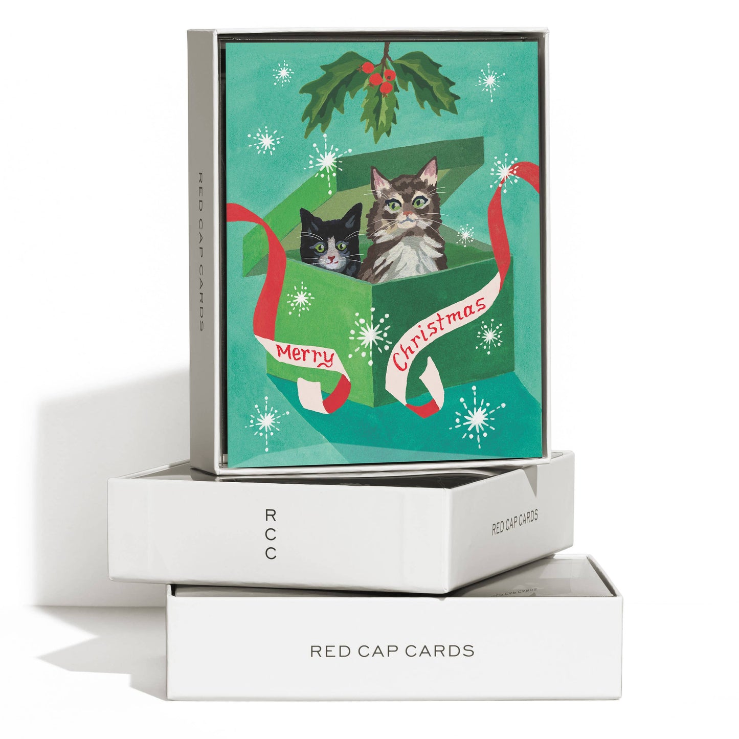 Meowy Christmas holiday greeting card