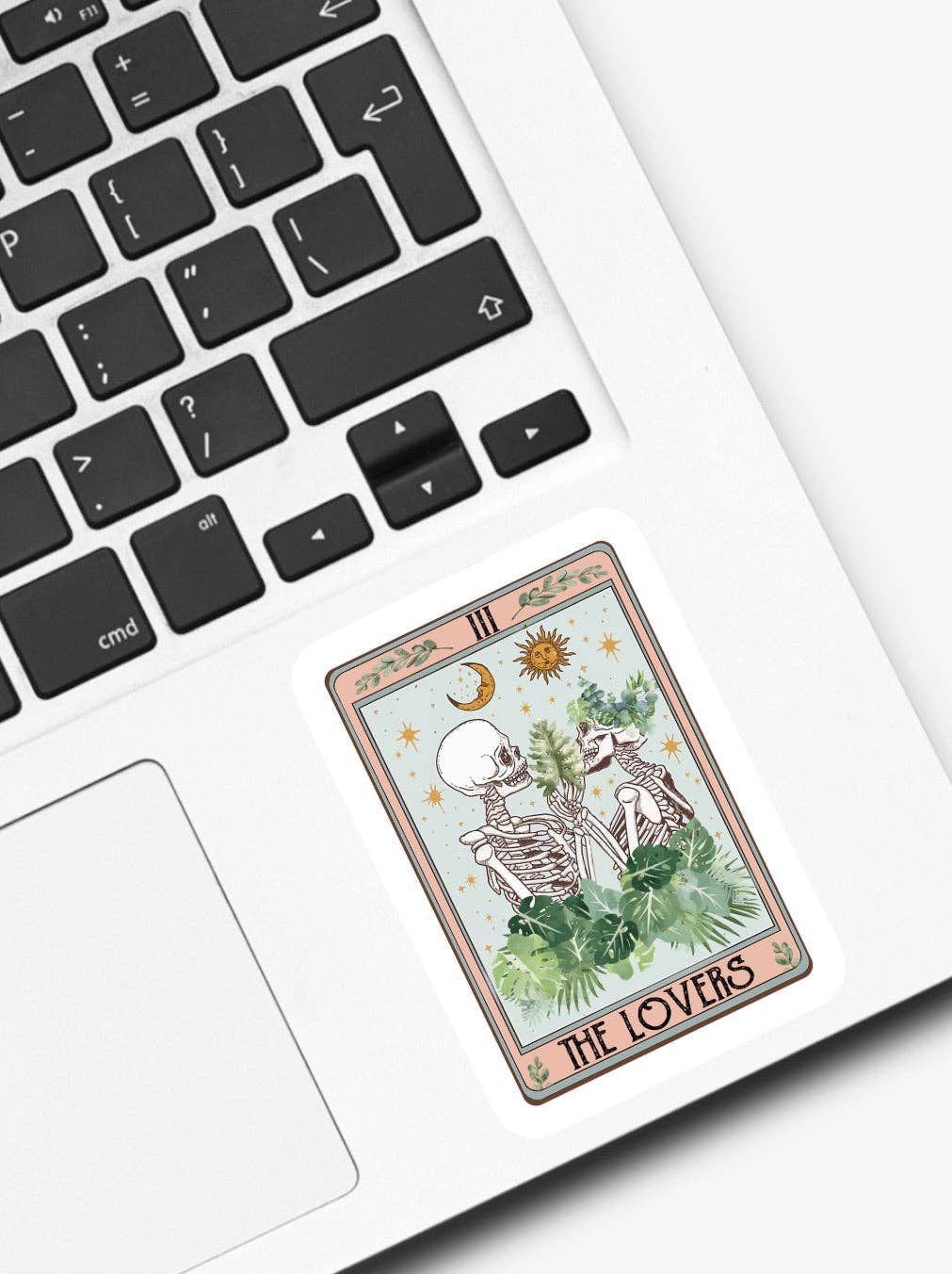 Tarot Card The Lovers Plant Sticker: White Background