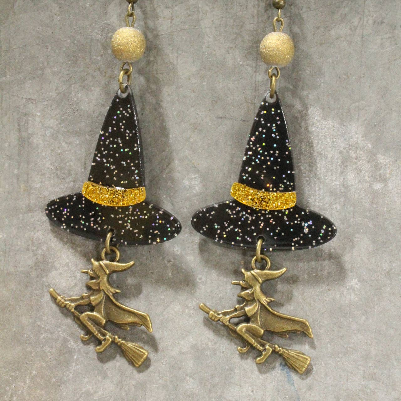 A Witch With Her Hat Dangle Earrings