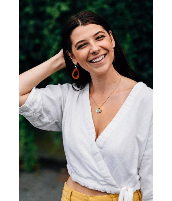 Burnt Orange Open Mind Tagua Earrings