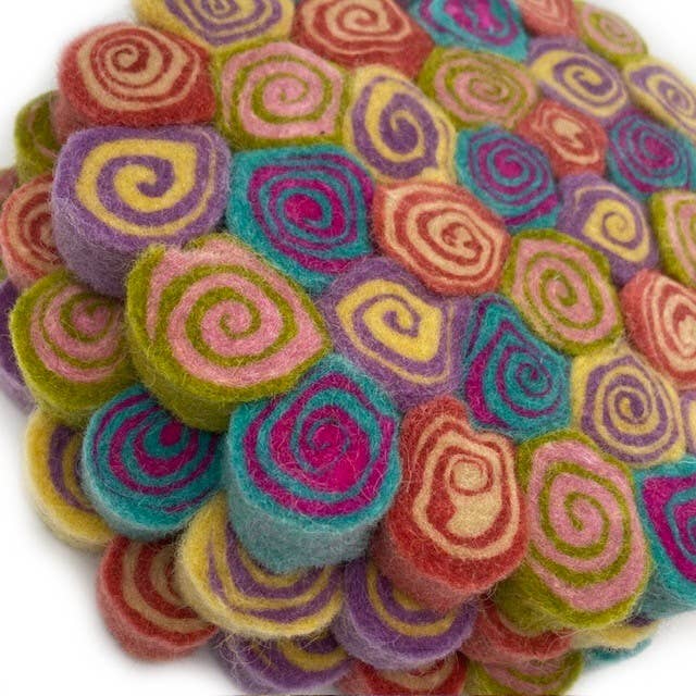 Salt Water Taffy Felt Swirl Trivet