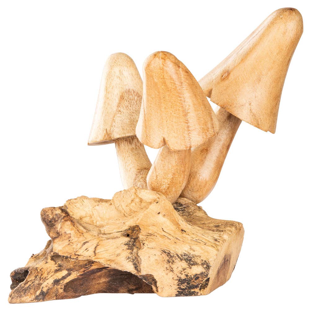 Three Wooden Mushrooms