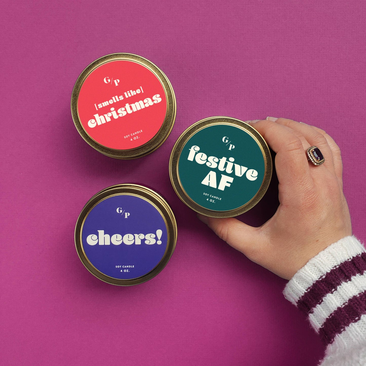 Festive AF Just Because Candle Tin