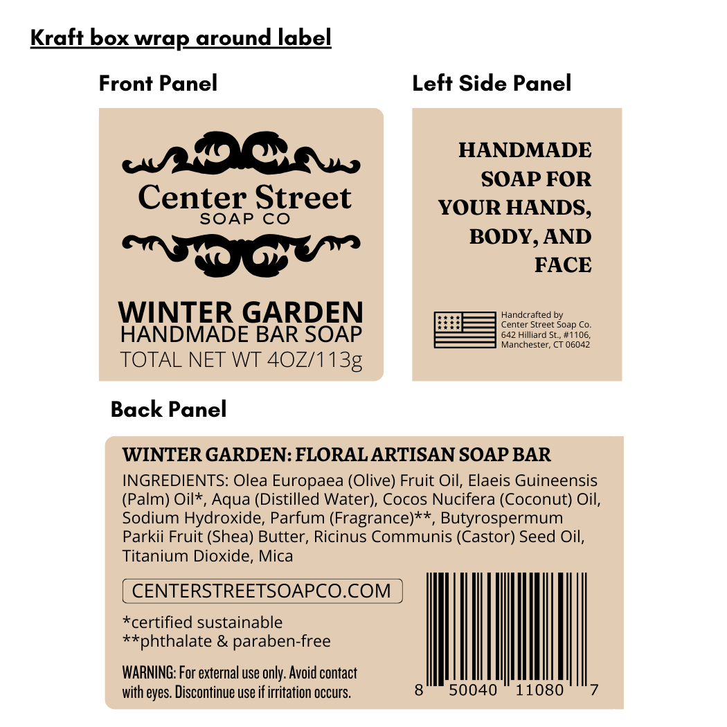 Winter Garden Holiday Handmade Soap Bar