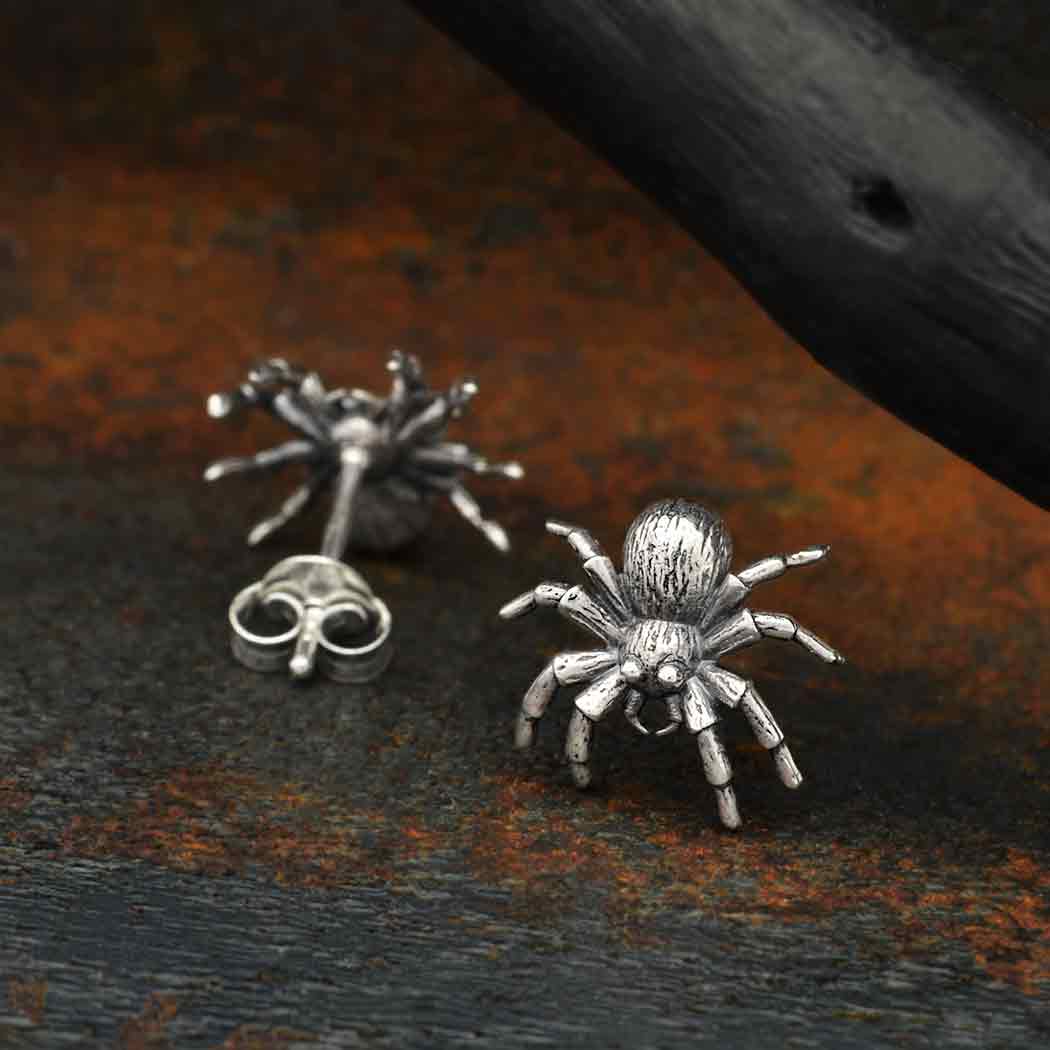 Sterling Silver Spider Post Earrings