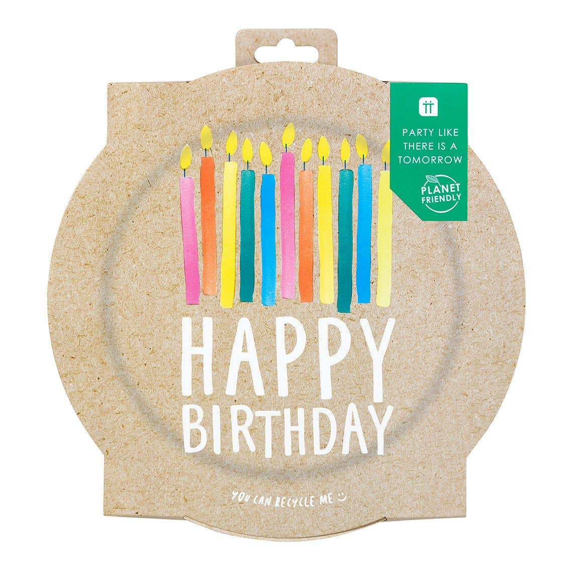 Eco-Friendly Happy Birthday Plates - 12 Pack