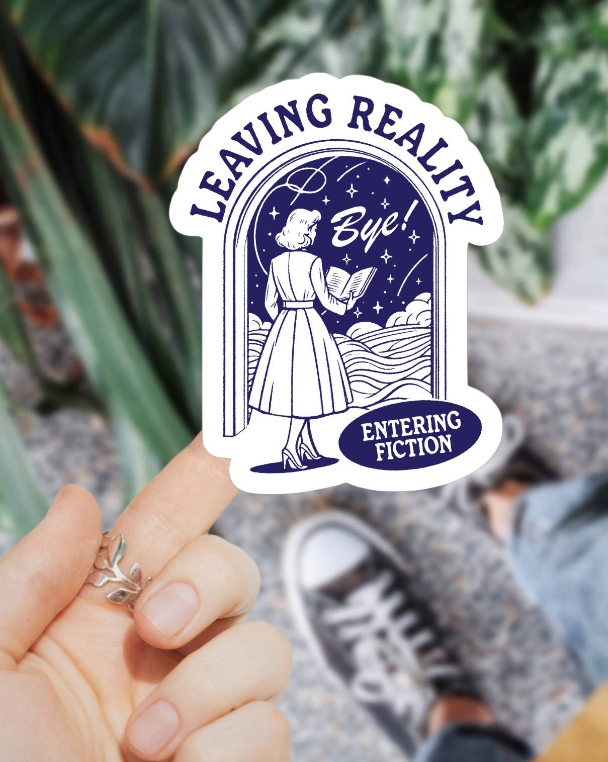 Leaving Reality Entering Fiction Book Sticker
