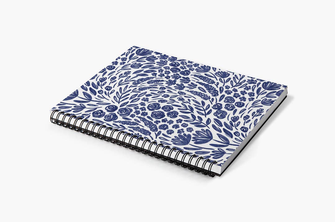Porcelain Floral Spiral Lined Notebook