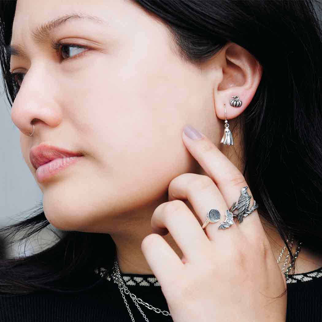 Sterling Silver Ghost Dangle Earrings