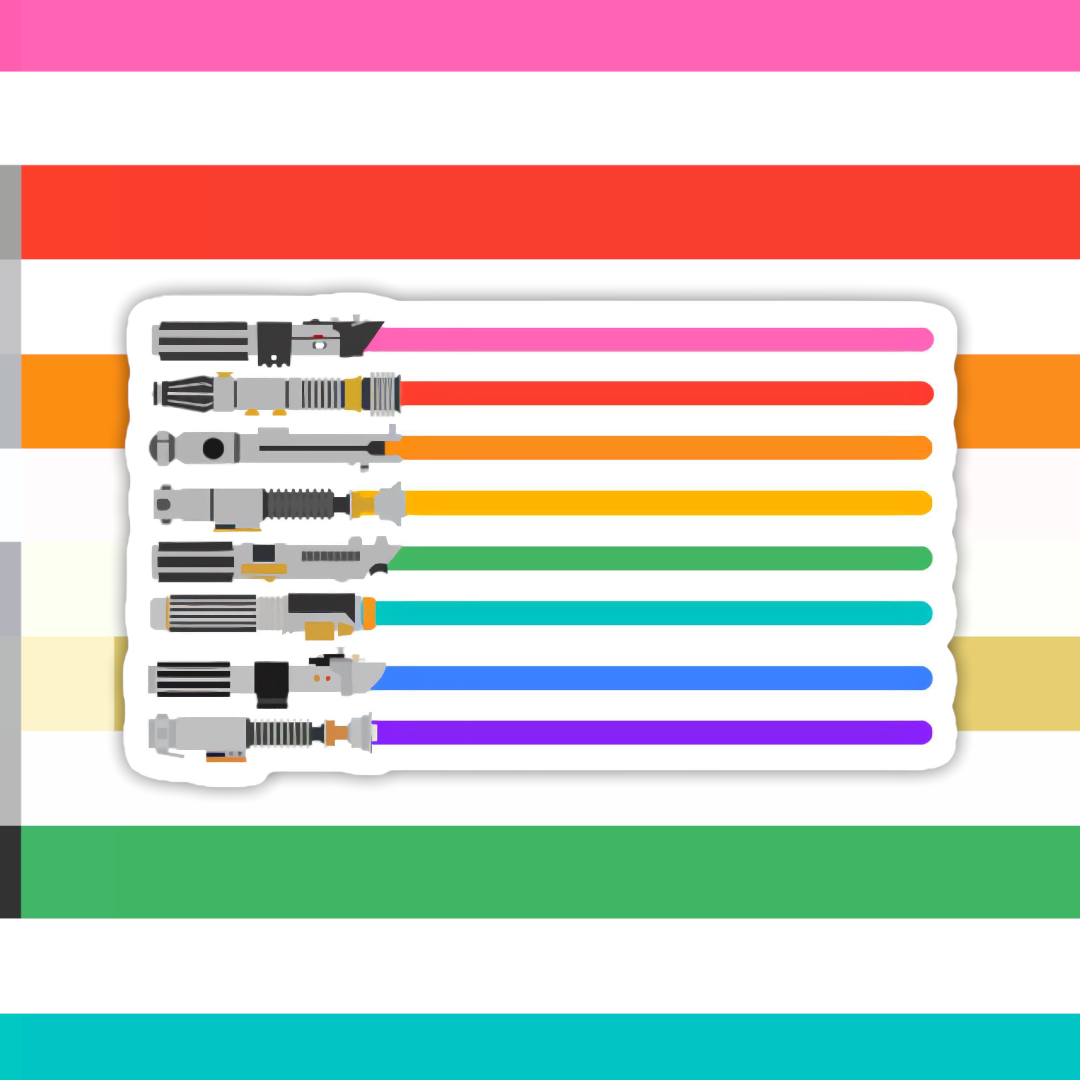 Pride Rainbow Light Sabers Sticker