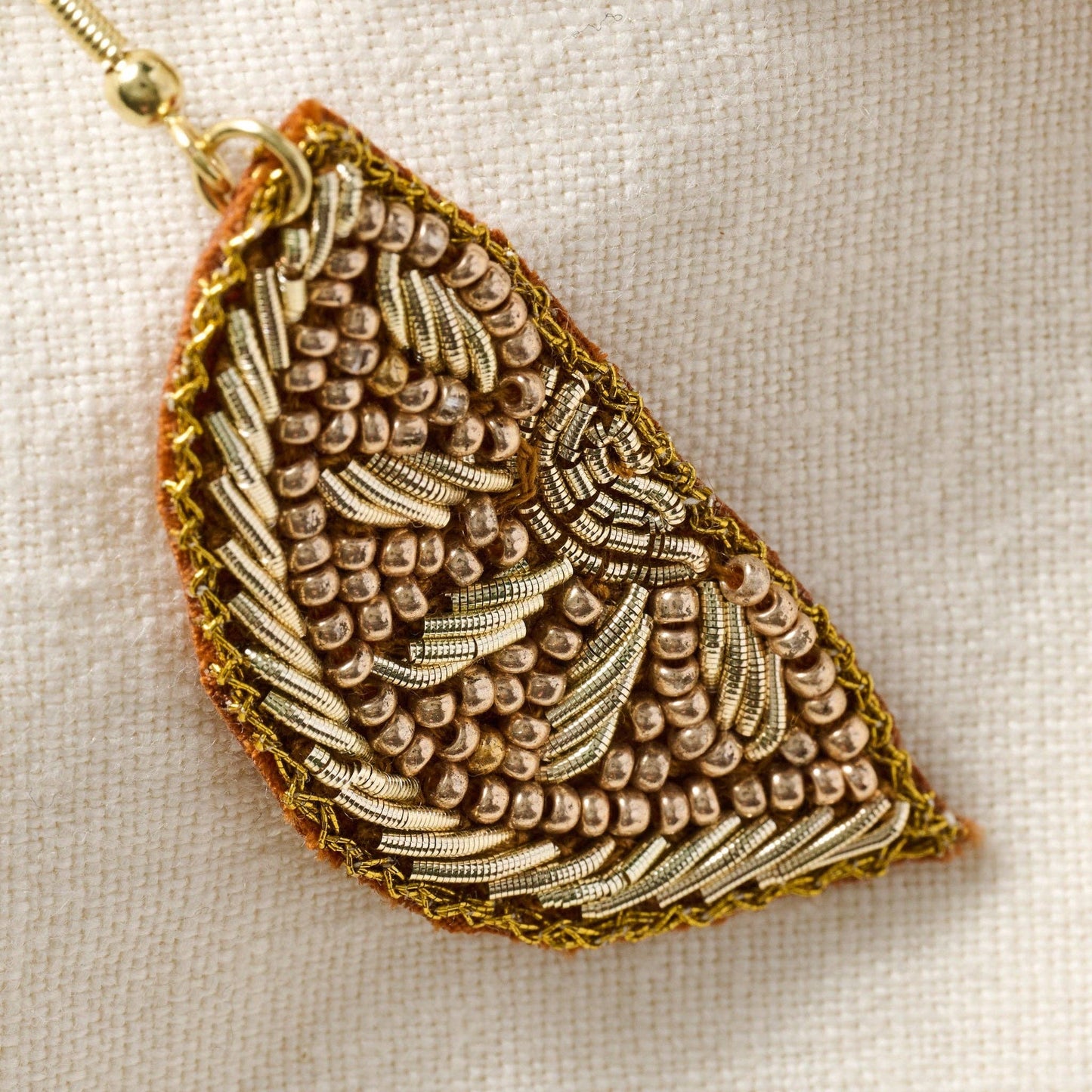 Anjali Beaded Orange Slice Drop Earrings