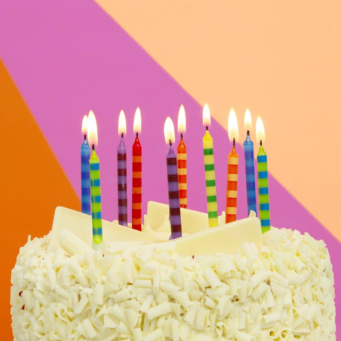 Striped Birthday Candles - 24 Pack