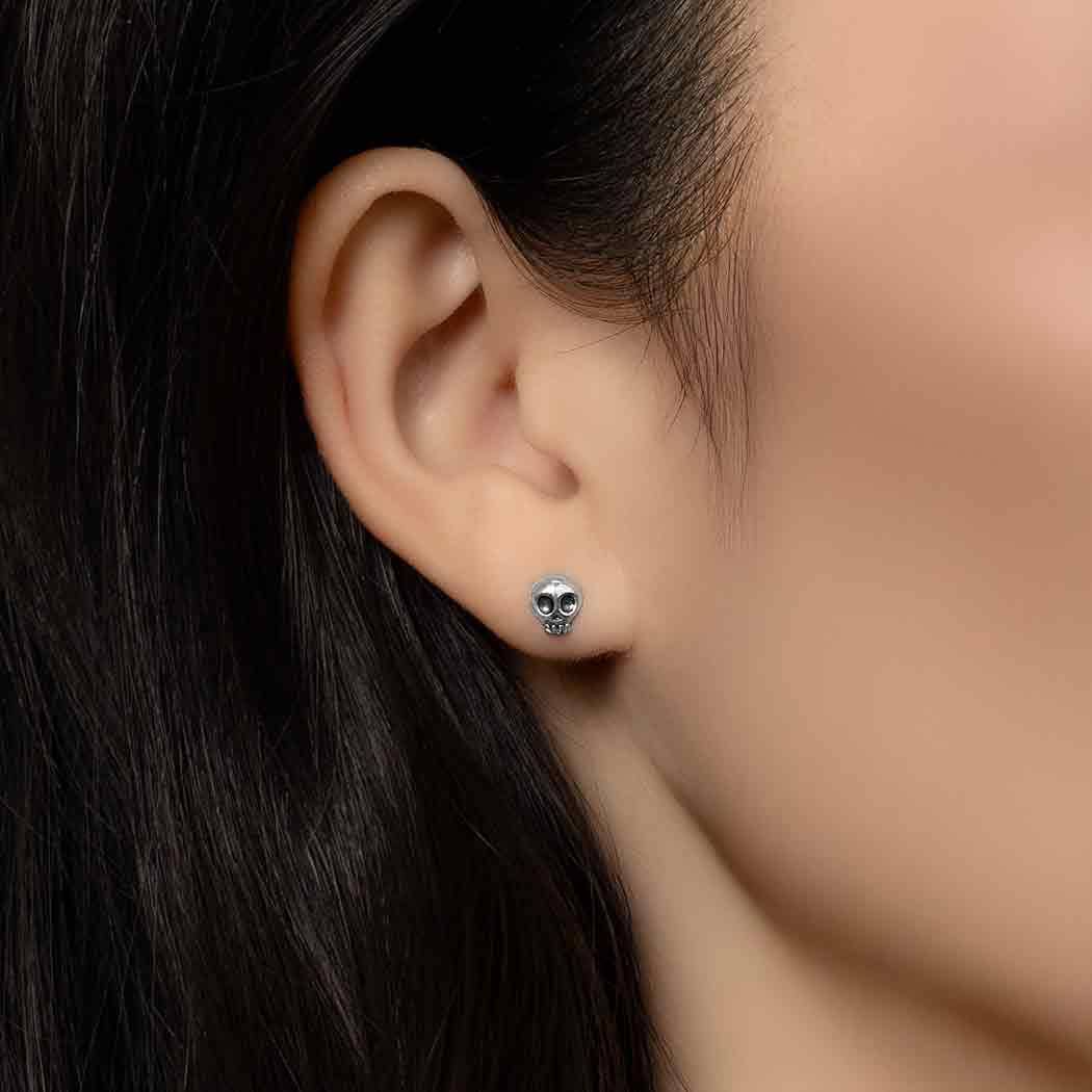 Sterling Silver Mini Skull Post Earrings