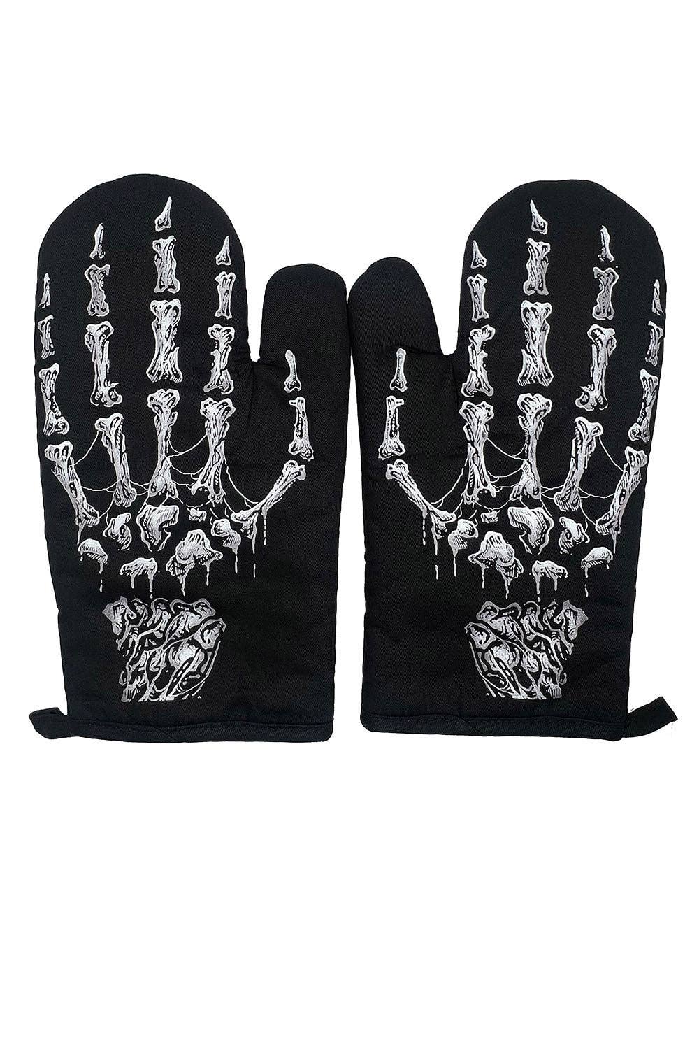 Skeleton Hand Oven Mitts - Set of 2