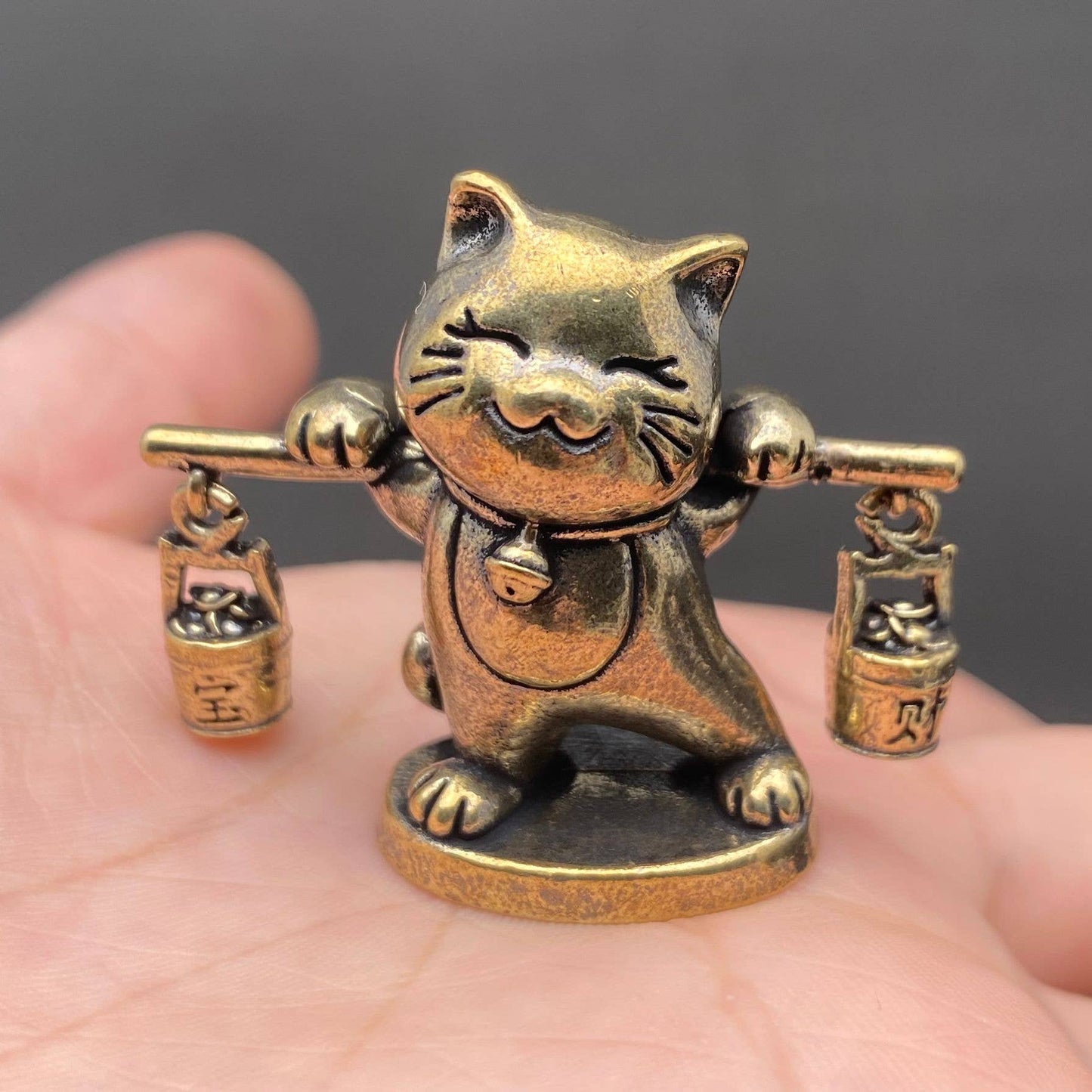 Brass Treasure Cat Figurine