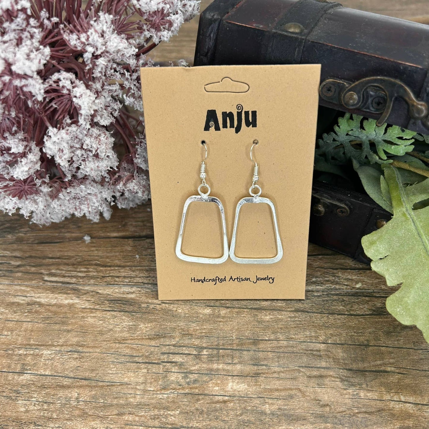 Trapezoid Silver Plated Earrings