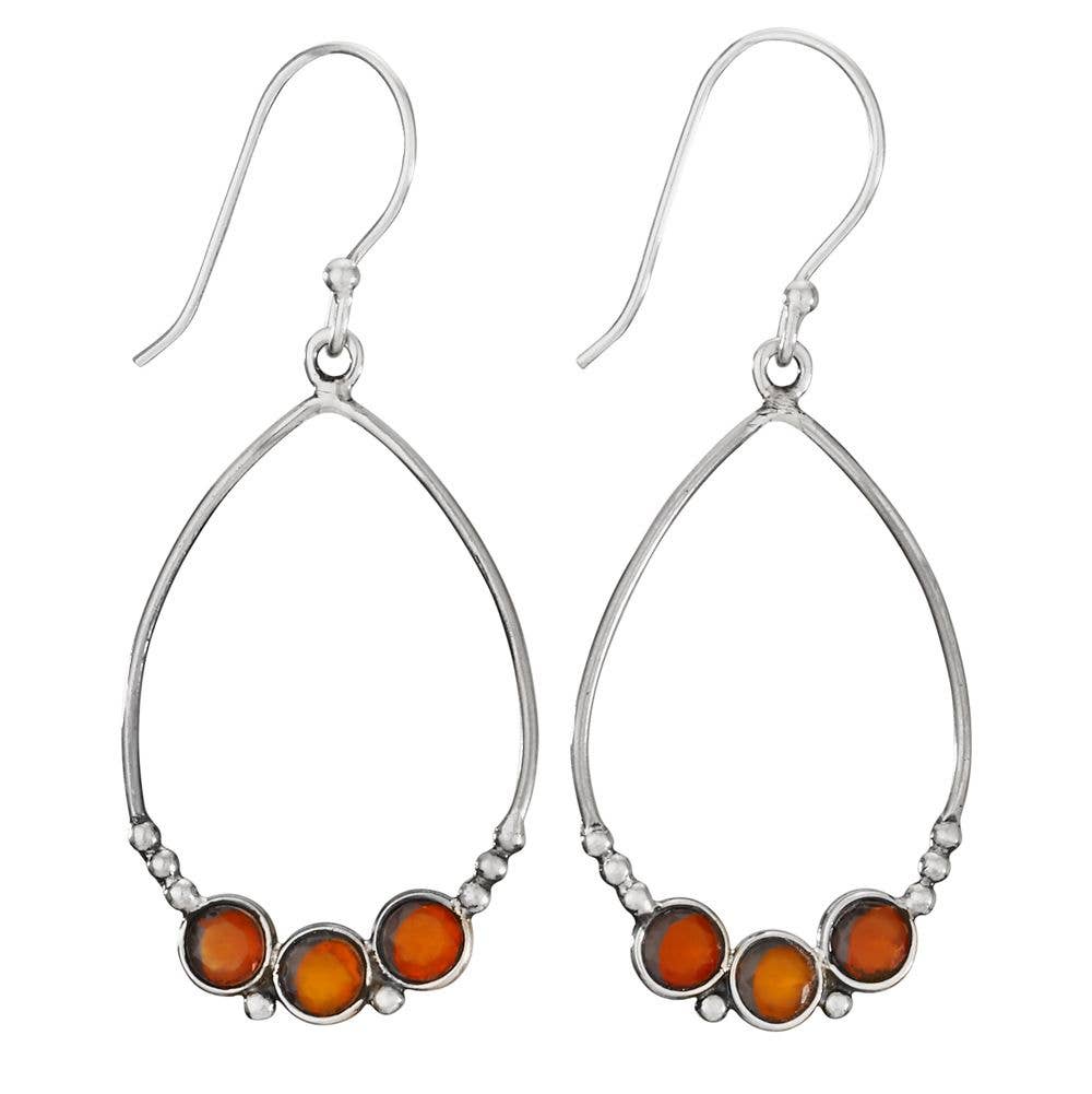Three Amigos Carnelian Sterling Silver Earrings