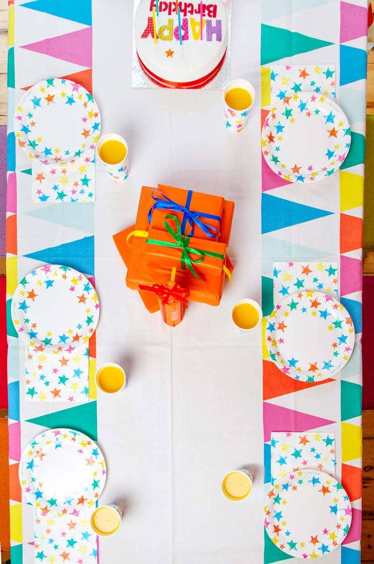 Eco-Friendly Rainbow Star Plate - 12 Pack