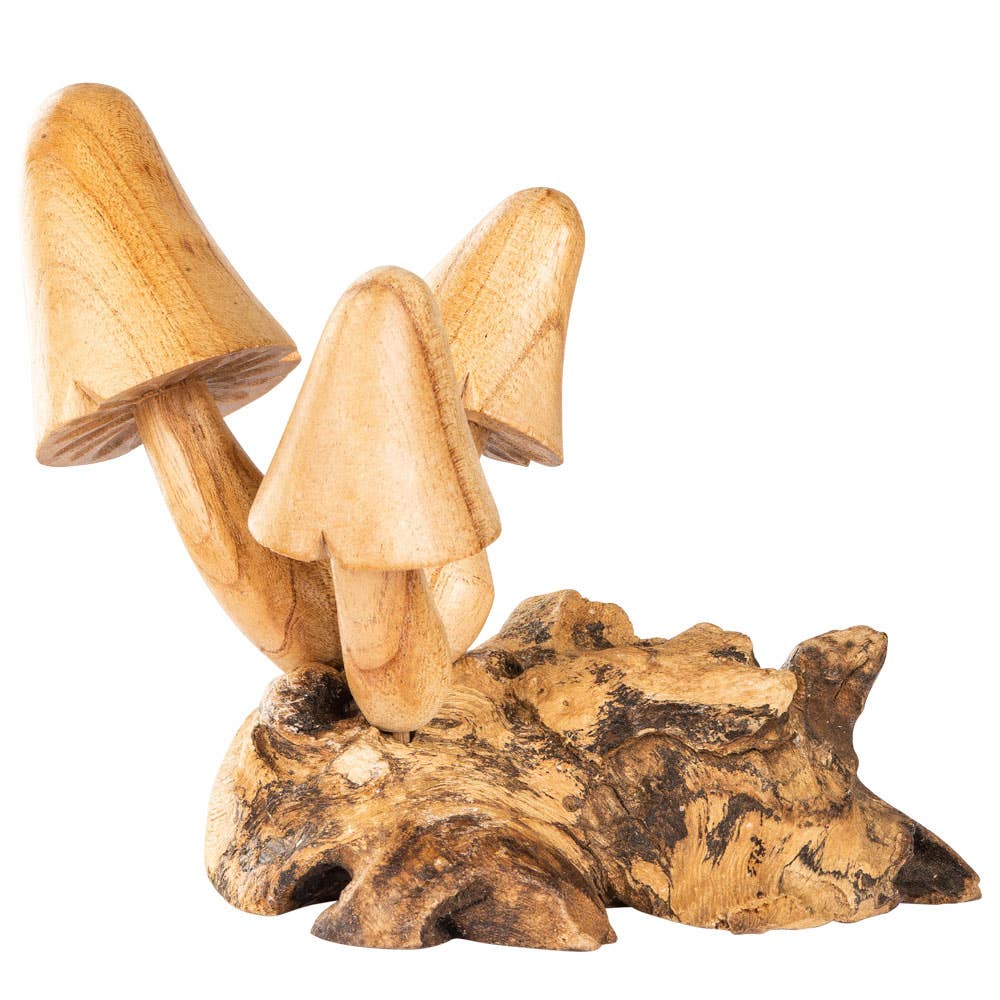 Three Wooden Mushrooms