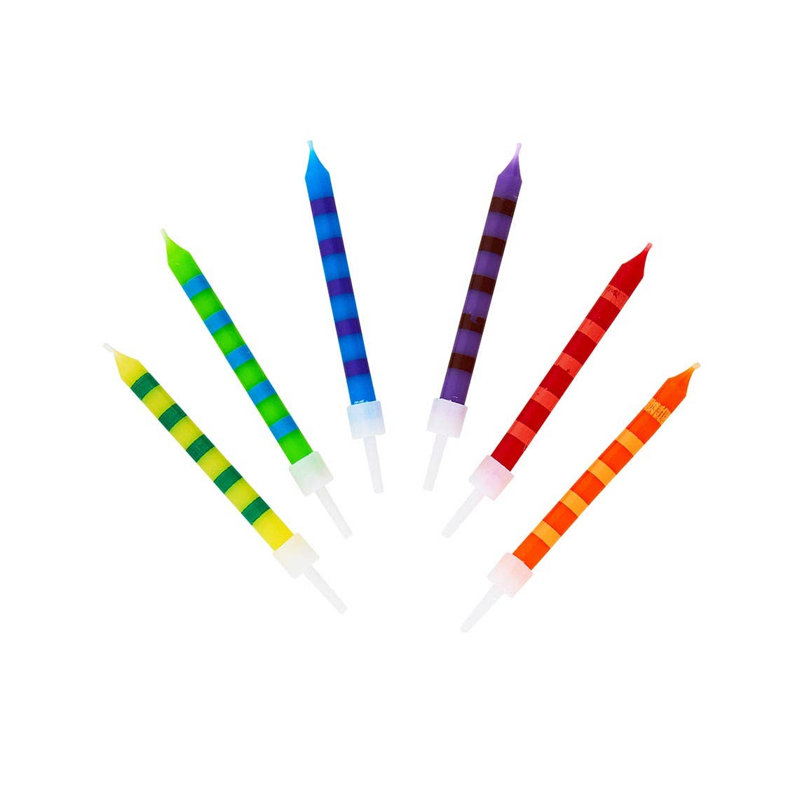 Striped Birthday Candles - 24 Pack