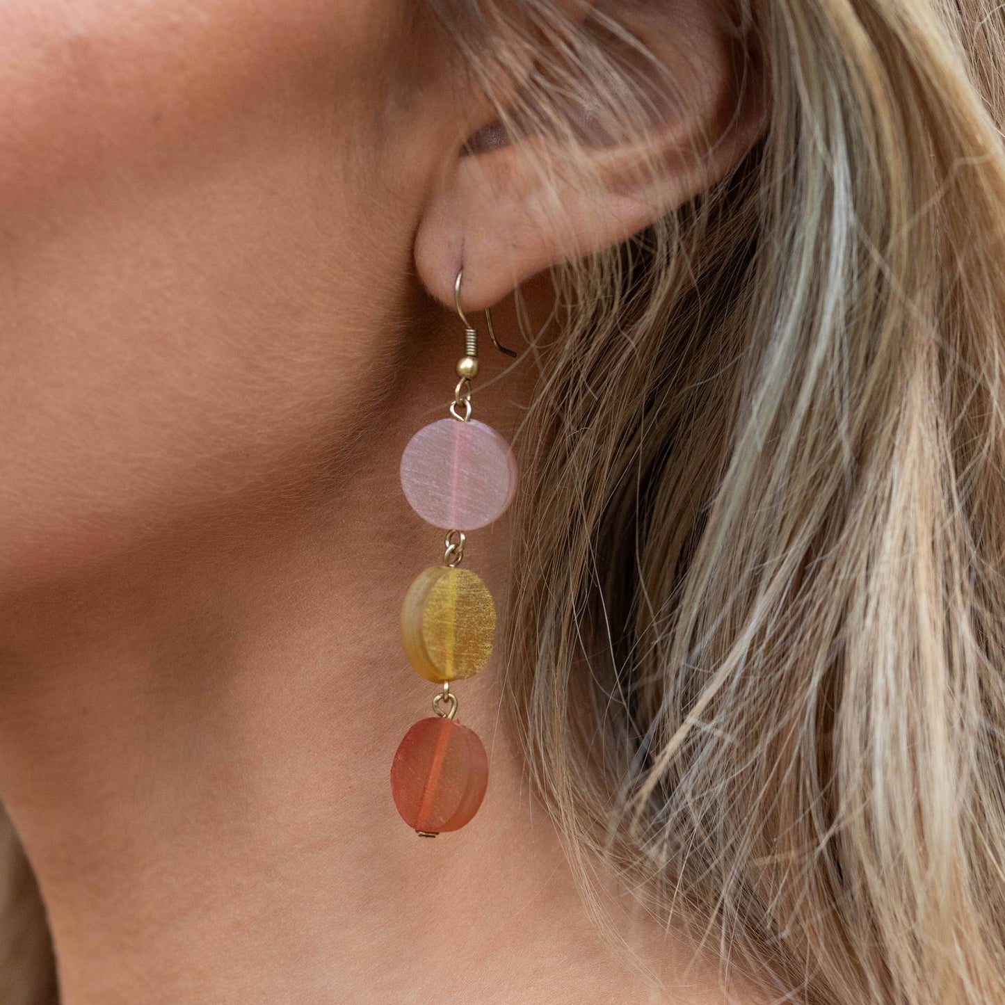 Omala Citrus Sunshine Small Circles Earrings