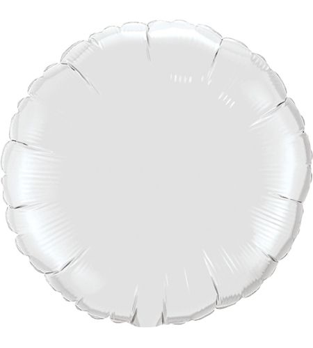 18" White Circle Foil Balloons