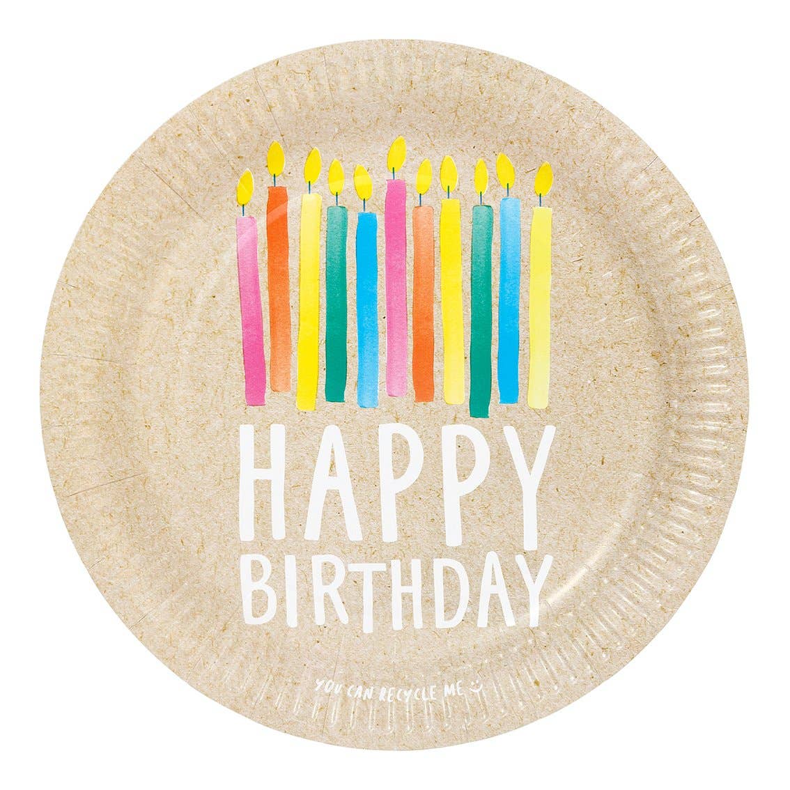 Eco-Friendly Happy Birthday Plates - 12 Pack