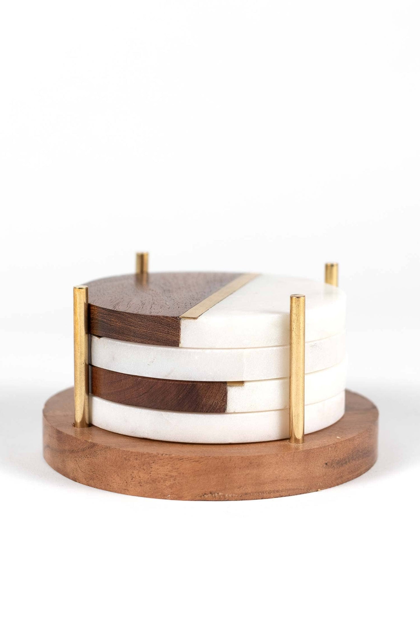 Marble & Metal Coaster Set